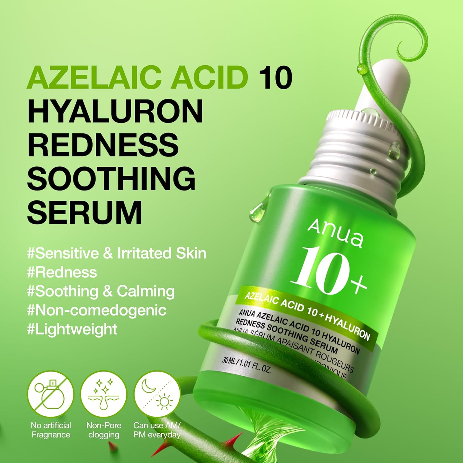 AZELAIC ACID 10 HYALURON REDNESS SOOTHING SERUM