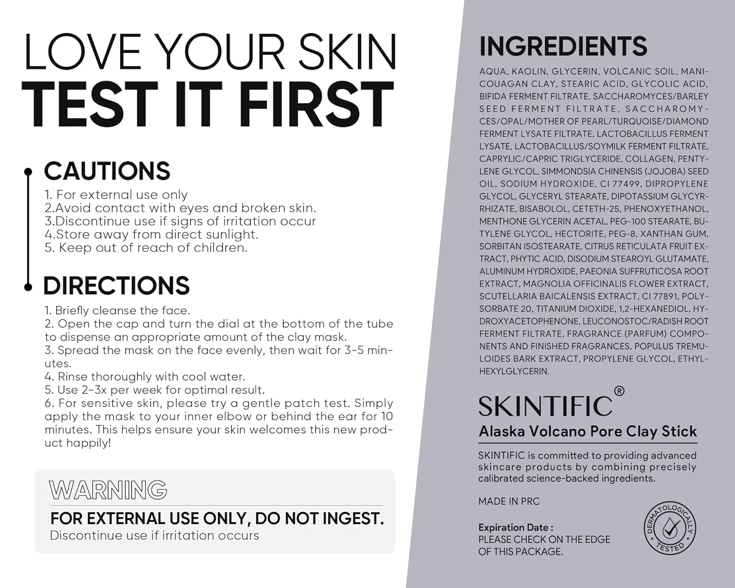 Alaska Volcano Blackhead & Pore Deep Cleansing Clay Mask Stick